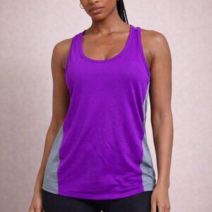 Athleta Women's Shirt Size Large Purple Gray Tank Top Racerback Athletic Workout